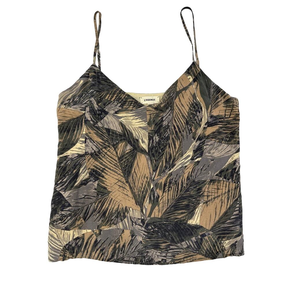 L'Agence - Jane Spaghetti Strap Silk Top in Rutabaga Multi